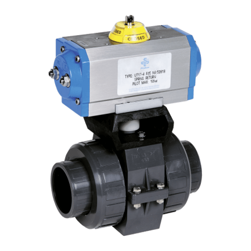 Praher 2-way Ball Valve S4 PVC-U Pneumatic Actuator