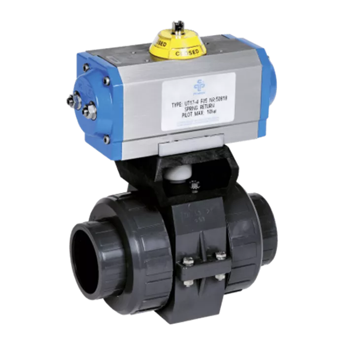 Praher 2-way Ball Valve S4 PVC-U Pneumatic Actuator