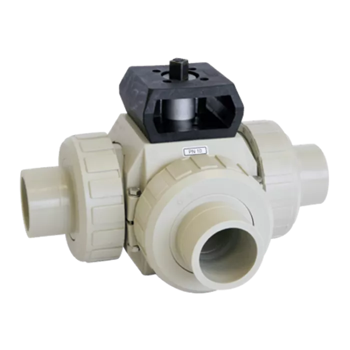 Praher 3-way Ball Valve S4 PP Adapter Set