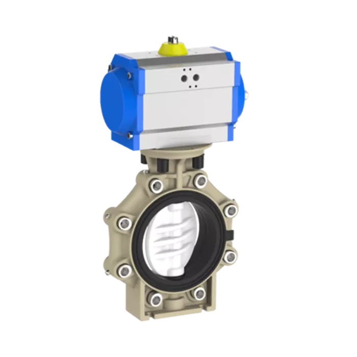 Praher Butterfly Valve K4 PVDF Pneumatic Actuator and Lug Type