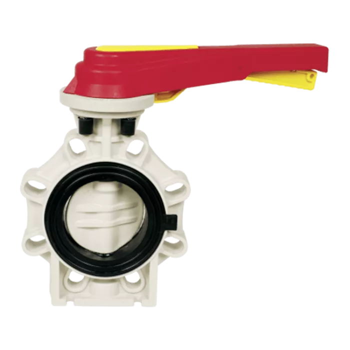 Praher Butterfly Valve K4 PP with Hand Lever