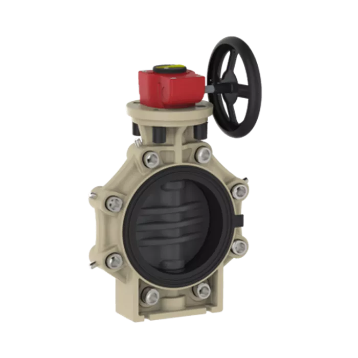 Praher Butterfly Valve K4 PVC-U with Hand Wheel and Lug Type