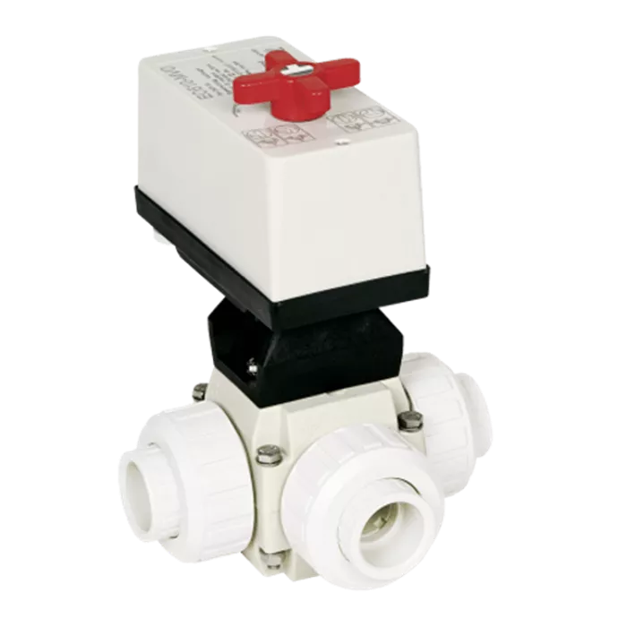 Praher 3-way Ball Valve S4 PVDF Electric Actuator EO510