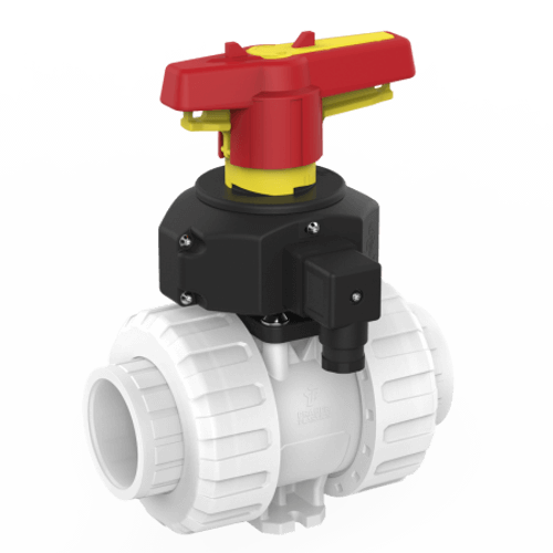 Praher 2-way Ball Valve M1 PVDF with Position Feedback 