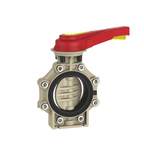 Praher Butterfly Valve K4 PP with Hand Lever and Lug Type