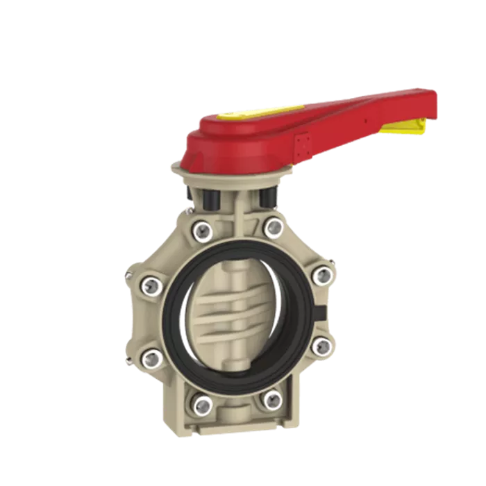 Praher Butterfly Valve K4 PP with Hand Lever and Lug Type