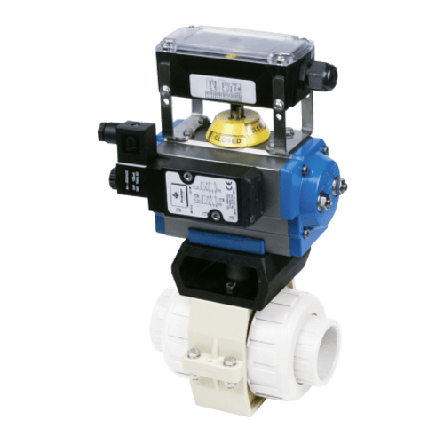 Praher 2-way Ball Valve S4 PVDF Pneumatic Actuator