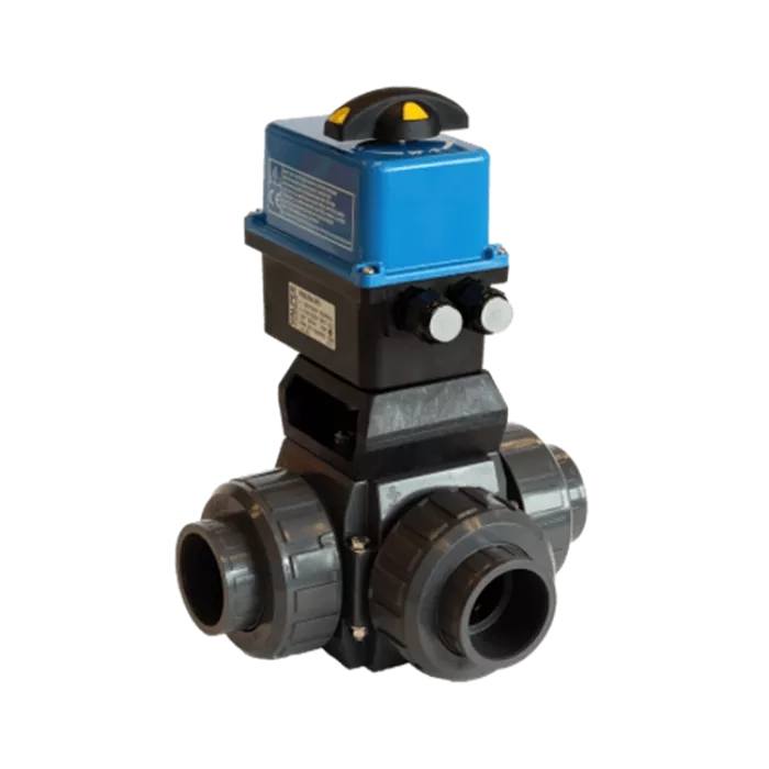 Praher 3-way Ball Valve S4 PVC-U Electric Actuator Valves