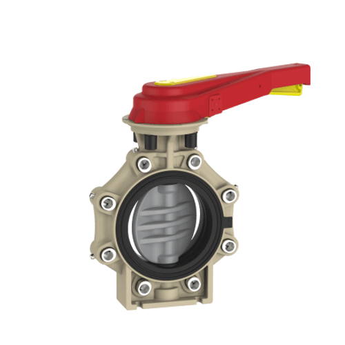 Praher Butterfly Valve K4 CPVC with Hand Lever and Lug Type