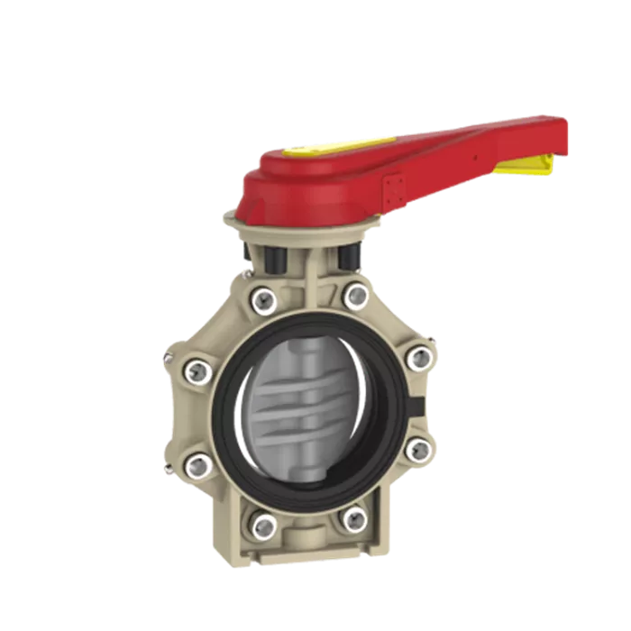 Praher Butterfly Valve K4 CPVC with Hand Lever and Lug Type