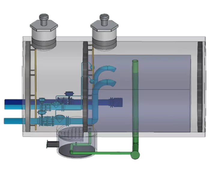 CATCHMENT CHAMBER WITH FLATOR