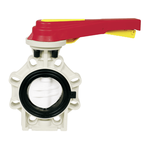 Praher Butterfly Valve K4 PVDF with Hand Lever