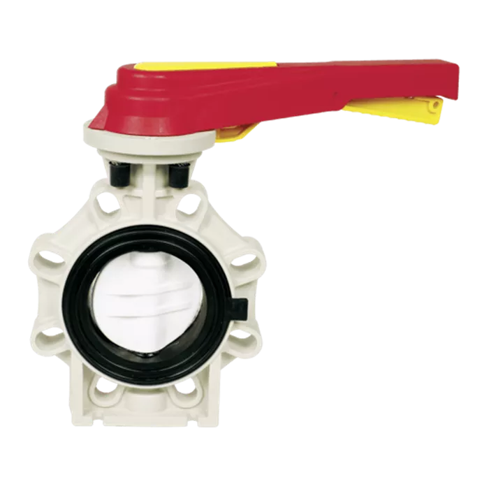 Praher Butterfly Valve K4 PVDF with Hand Lever