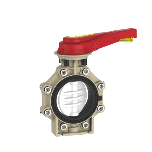 Praher Butterfly Valve K4 PVDF with Hand Lever and Lug Type